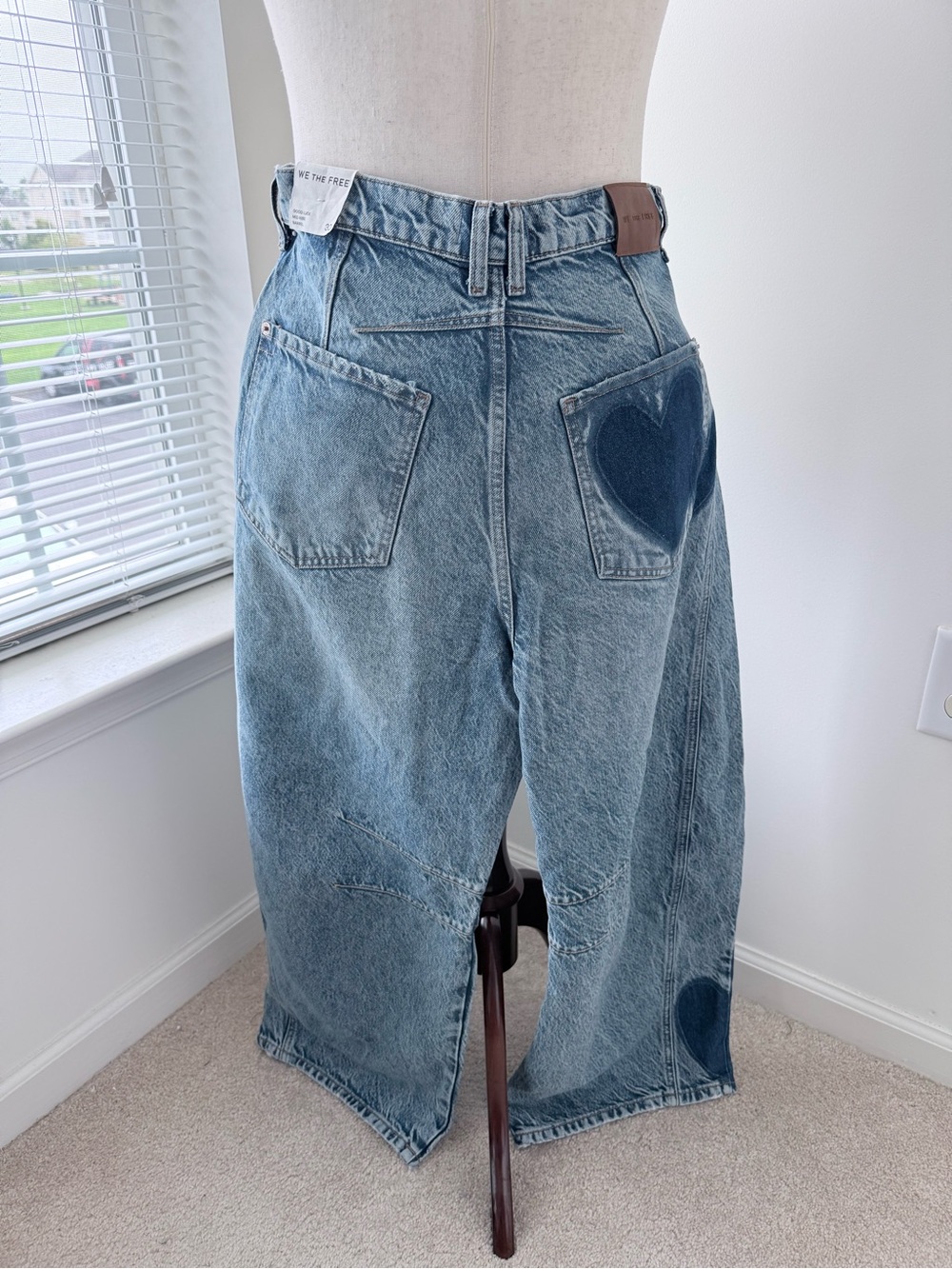 Free People Good Luck Shadow Patch Jeans in Change of Heart Wash - Picture 2 of 15